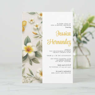 Invitación a la ducha de novias tropical floral