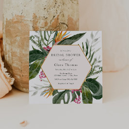 Invitación a la ducha de novias tropical floral