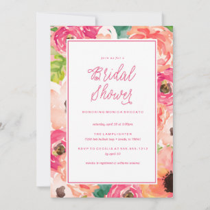 Invitación a la ducha de novias TROPICAL FLORAL