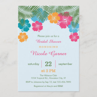 Invitación a la ducha de novias Tropical Hawai Hib