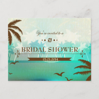 Invitación a la ducha de novias Tropical Turquesa 
