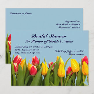 Invitación a la ducha de novias tulipanes rosados 
