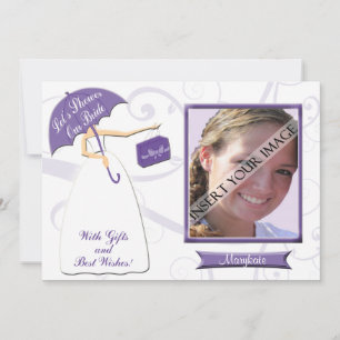 Invitación a la ducha de novias y tarjeta fotográf