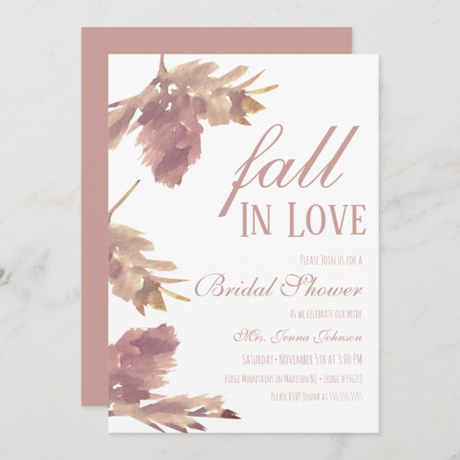 Invitación a la ducha de nubes de hojas de agua (Anverso / Reverso)