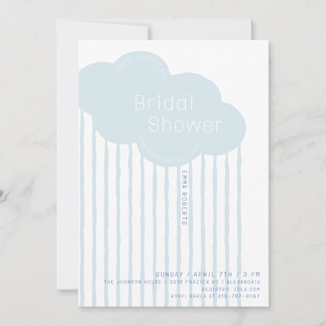 Invitación a la ducha de nubes lluviosas (Anverso)
