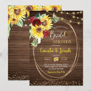 Invitación a la ducha de nupcias rusas de girasol