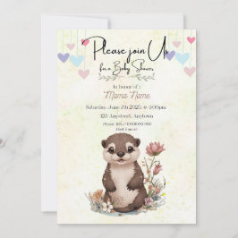 Invitación a la ducha de nutrias para bebés