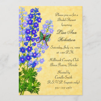 Invitación a la ducha de oro de Delphiniums