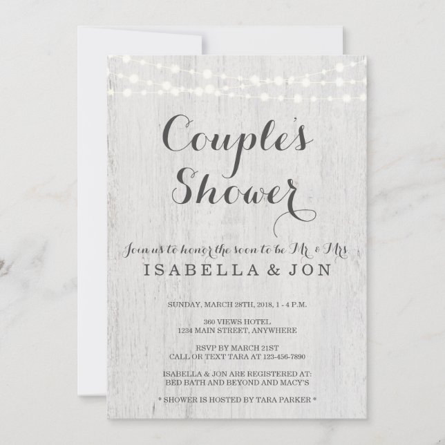 Invitación a la ducha de pareja - Novia, Boda, beb (Anverso)