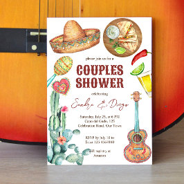 Invitación a la ducha de parejas de fiesta mexican