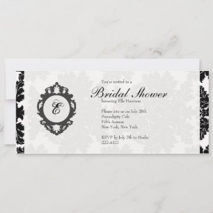 Invitación a la ducha de personalizable monograma