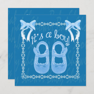 Invitación a la ducha de personalizar Blue baby Bo