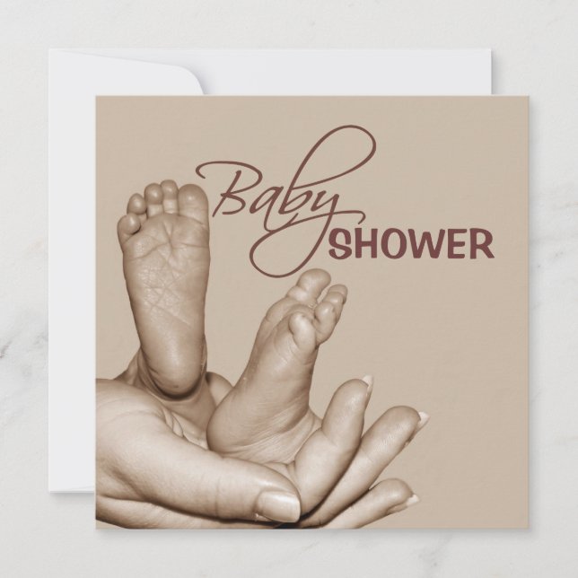 Invitación a la ducha de pies de bebé (Anverso)