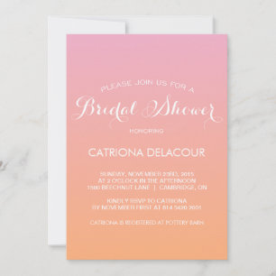 Invitación a la ducha de puente de degradado de na