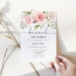 Invitación a la ducha de puentes<br><div class="desc">Elegante brunch rosa de Rubor con flores y ducha Bubbly bridal. Elementos coincidentes disponibles.</div>