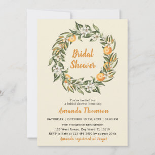 Invitación a la ducha de puentes botánicas de cítr