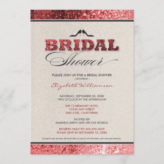 Invitación a la ducha de Purpurina Bling Bridal (r