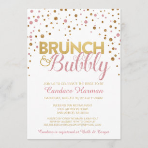 Invitación a la ducha de Purpurina de brunch y bue