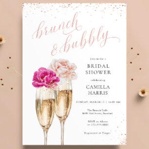 Invitación a la ducha de putas con brunch y burbuj