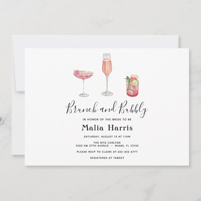 Invitación a la ducha de putas de brunch y bubbly (Anverso)