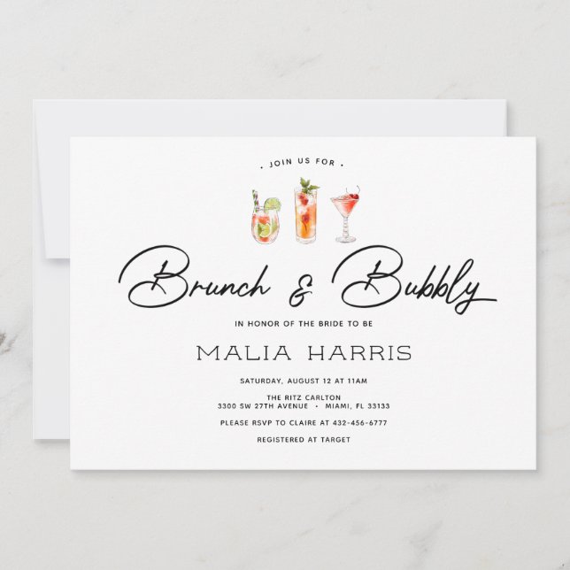 Invitación a la ducha de putas de brunch y bubbly (Anverso)