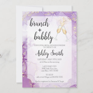 Invitación a la ducha de putas moradas brunch y bu