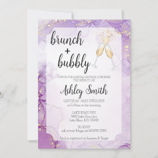 Invitación a la ducha de putas moradas brunch y bu