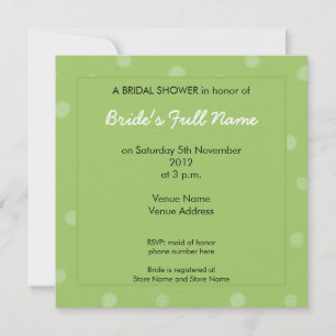 Invitación a la ducha de putas verdes pintadas