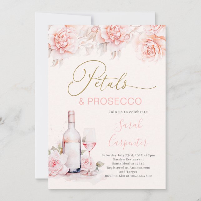 Invitación a la ducha de putas y prosecco (Anverso)