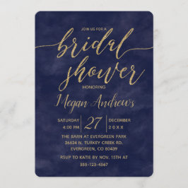 Invitación a la ducha de Relieve metalizado dorado