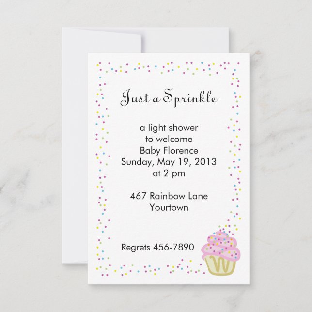 Invitación a la ducha de rociado con pastel rosa (Anverso)