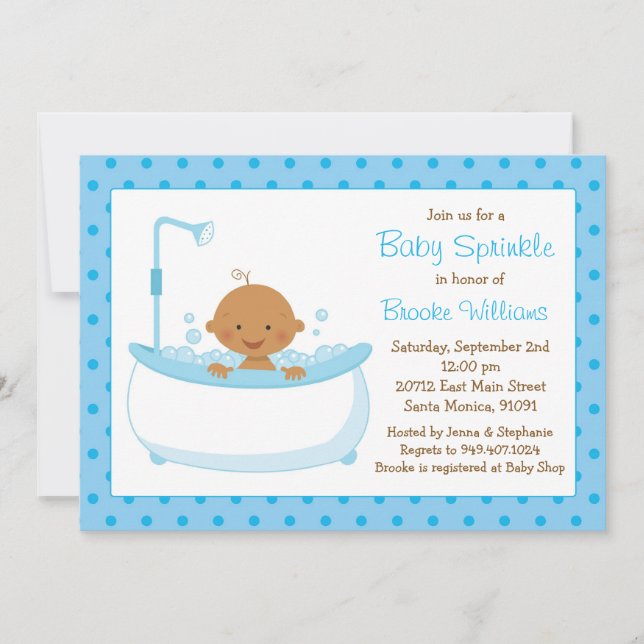 Invitación a la ducha de rociado para bebé (Anverso)