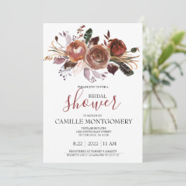 Invitación a la ducha de Rosa bohemio