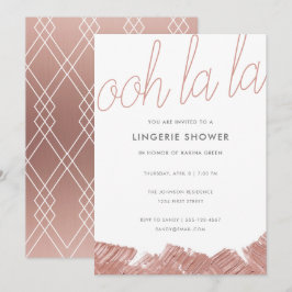 Invitación a la ducha de Rosa moderno Gold Lingeri