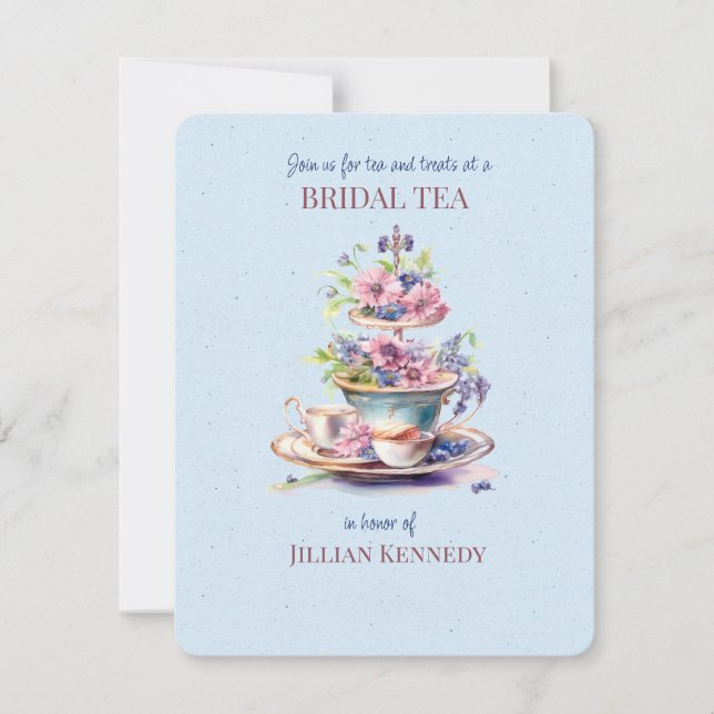 Invitación a la ducha de té de novia (Anverso)
