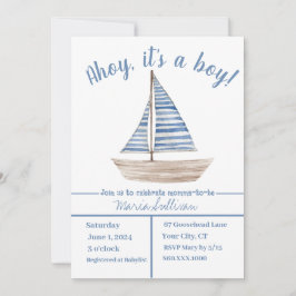 Invitación a la ducha de un bebé de un barco de ve