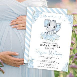Invitación a la ducha de un niño con elefante azul
