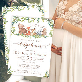 Invitación a la ducha de un niño en un bosque de b