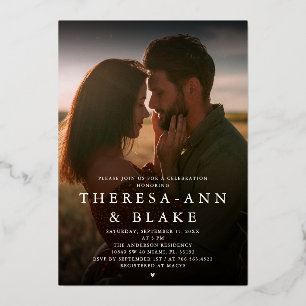 Invitación a la ducha de una pareja elegante y sen