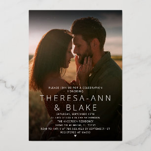 Invitación a la ducha de una pareja moderna y eleg