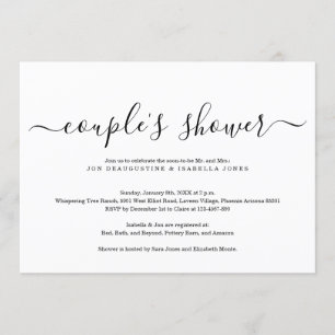 Invitación a la ducha de una pareja simple y elega