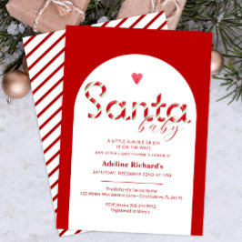 Invitación a la ducha de vacaciones rojas de Santa