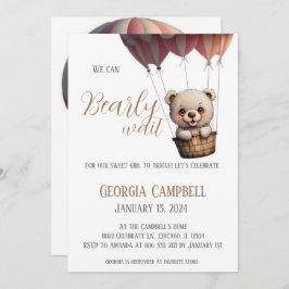 Invitación a la ducha del chica de globo aerostáti