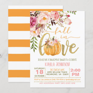 Invitación a la ducha del compromiso de otoño en e