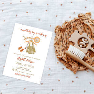 Invitación a la ducha del niño bebé Boho de color 