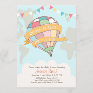 Invitación a la ducha en globo aerostático Twins