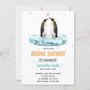 Invitación a la ducha en pingüino