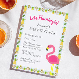 Invitación a la ducha Flamingo Tropical