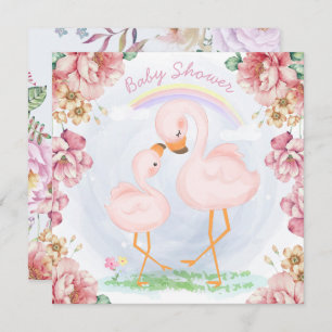Invitación a la ducha Flamingos
