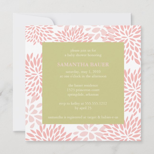 invitación a la ducha floral (Anverso)